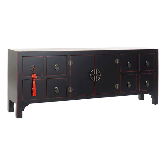 TV furniture DKD Home Decor Black Multicolour Wood Fir MDF Wood 130 x 24 x 51 cm DKD Home Decor