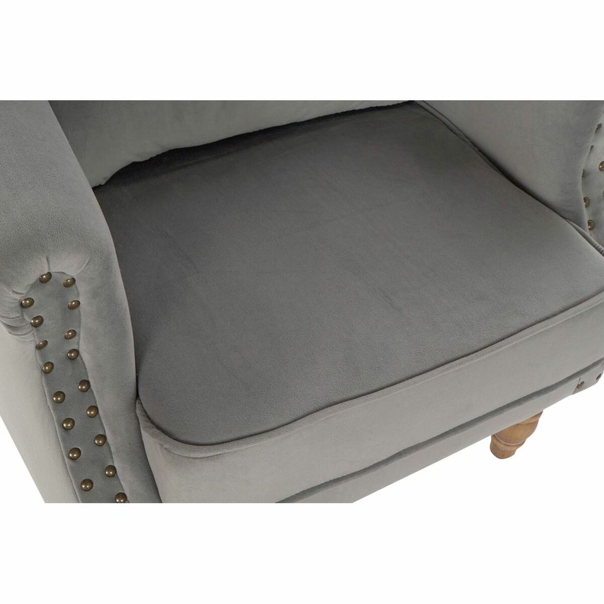 Armchair DKD Home Decor Natural Light grey Rubber wood 73 x 75 x 87 cm