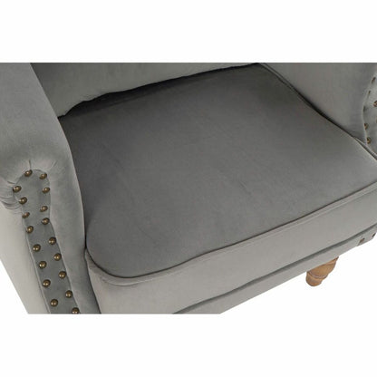 Armchair DKD Home Decor Natural Light grey Rubber wood 73 x 75 x 87 cm