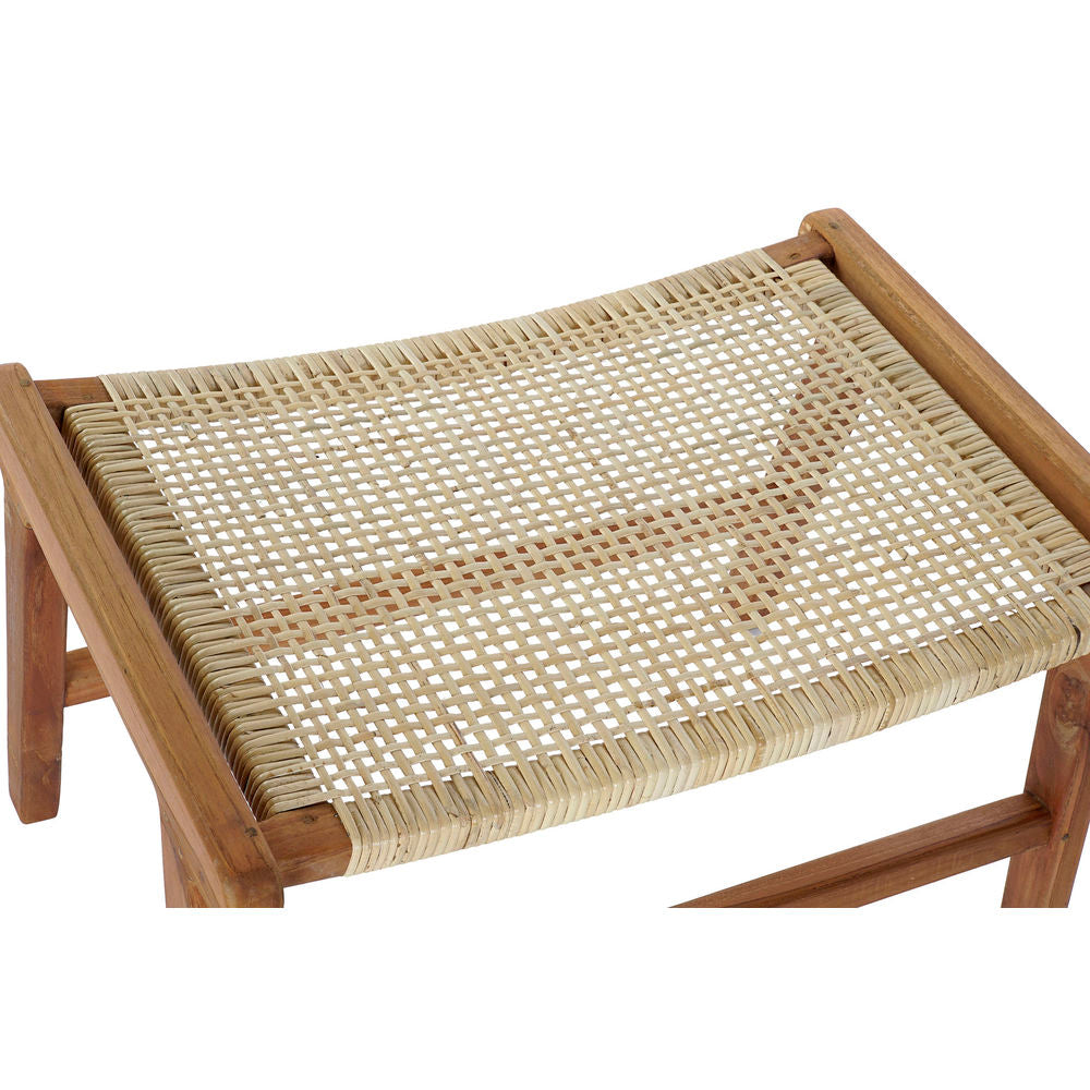 Bench DKD Home Decor 65 x 47 x 40 cm Natural Teak Plastic Multicolour Light brown