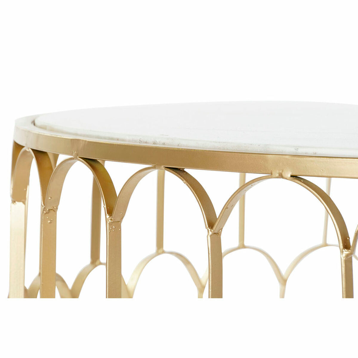 Centre Table DKD Home Decor Glamour White Multicolour Golden Marble Iron 87 x 87 x 51,5 cm DKD Home Decor