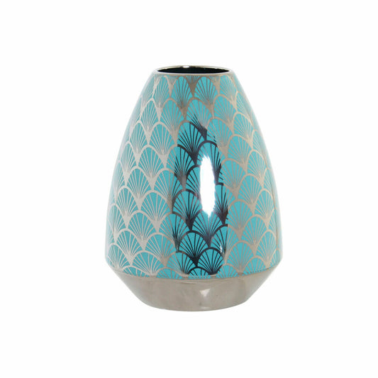 Vase DKD Home Decor Turquoise Porcelain Oriental (18 x 18 x 24 cm) DKD Home Decor