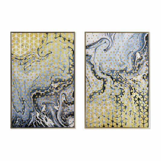 Painting DKD Home Decor Abstract 60 x 3 x 90 cm Modern Lacquered (2 Units) DKD Home Decor