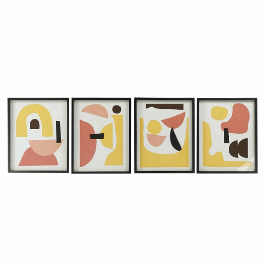 Painting DKD Home Decor 40 x 2,5 x 50 cm Abstract Scandinavian (4 Pieces) DKD Home Decor