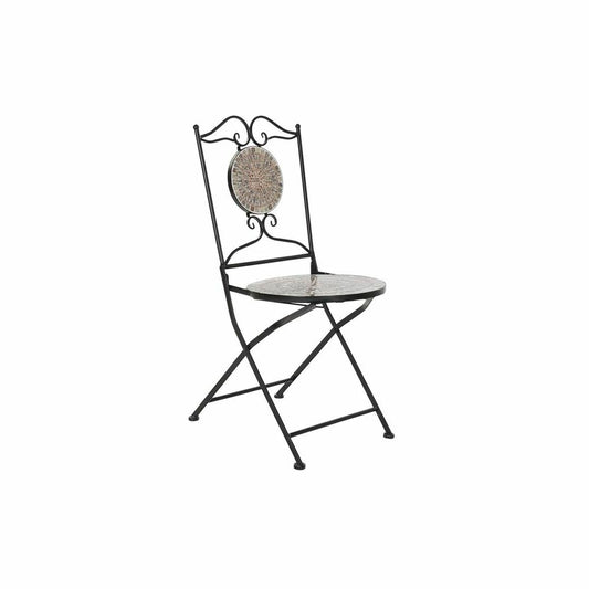 Garden chair DKD Home Decor Ceramic Black Ironwork (42 x 50 x 90 cm) DKD Home Decor