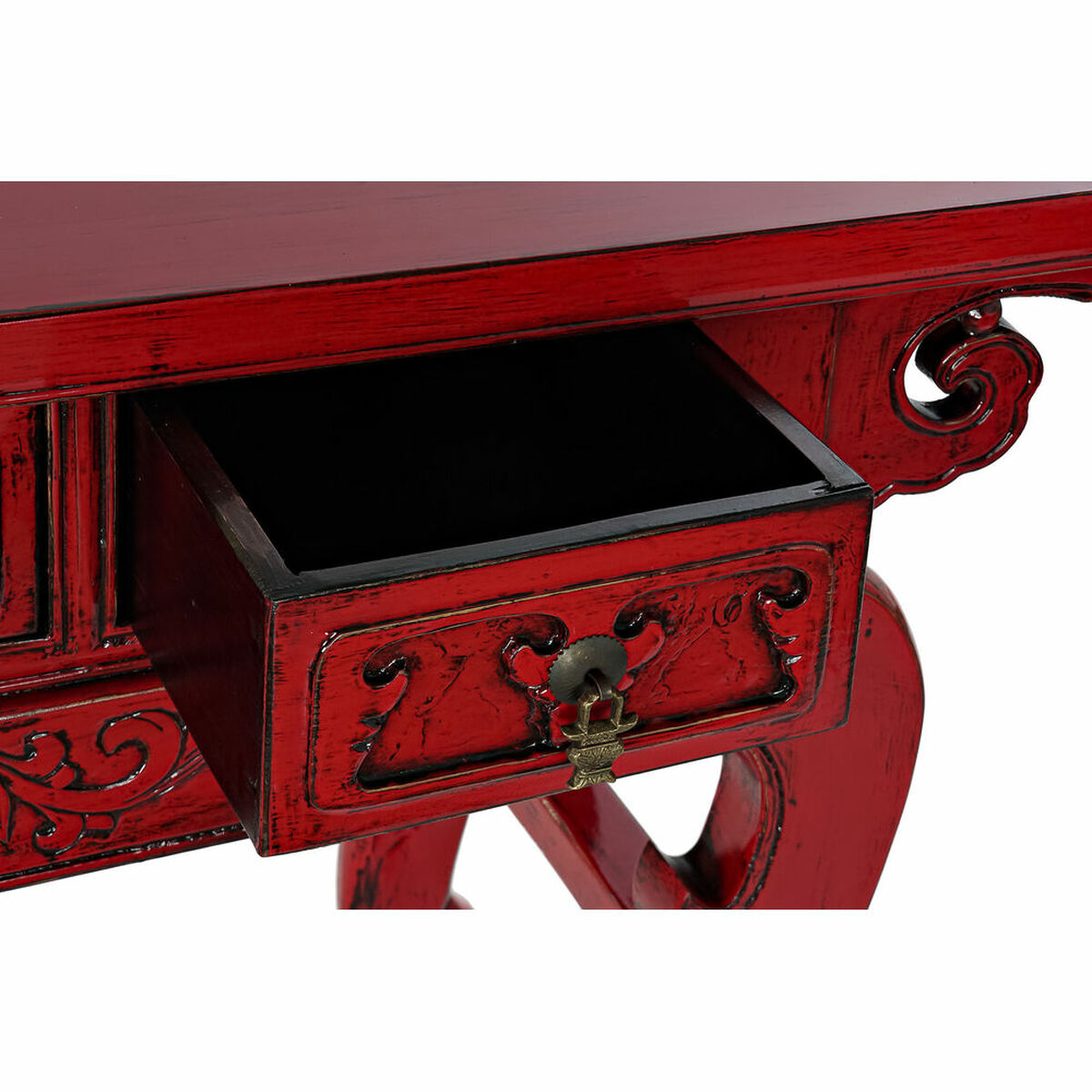 Console DKD Home Decor Red Metal Elm wood (135 x 37 x 89 cm)