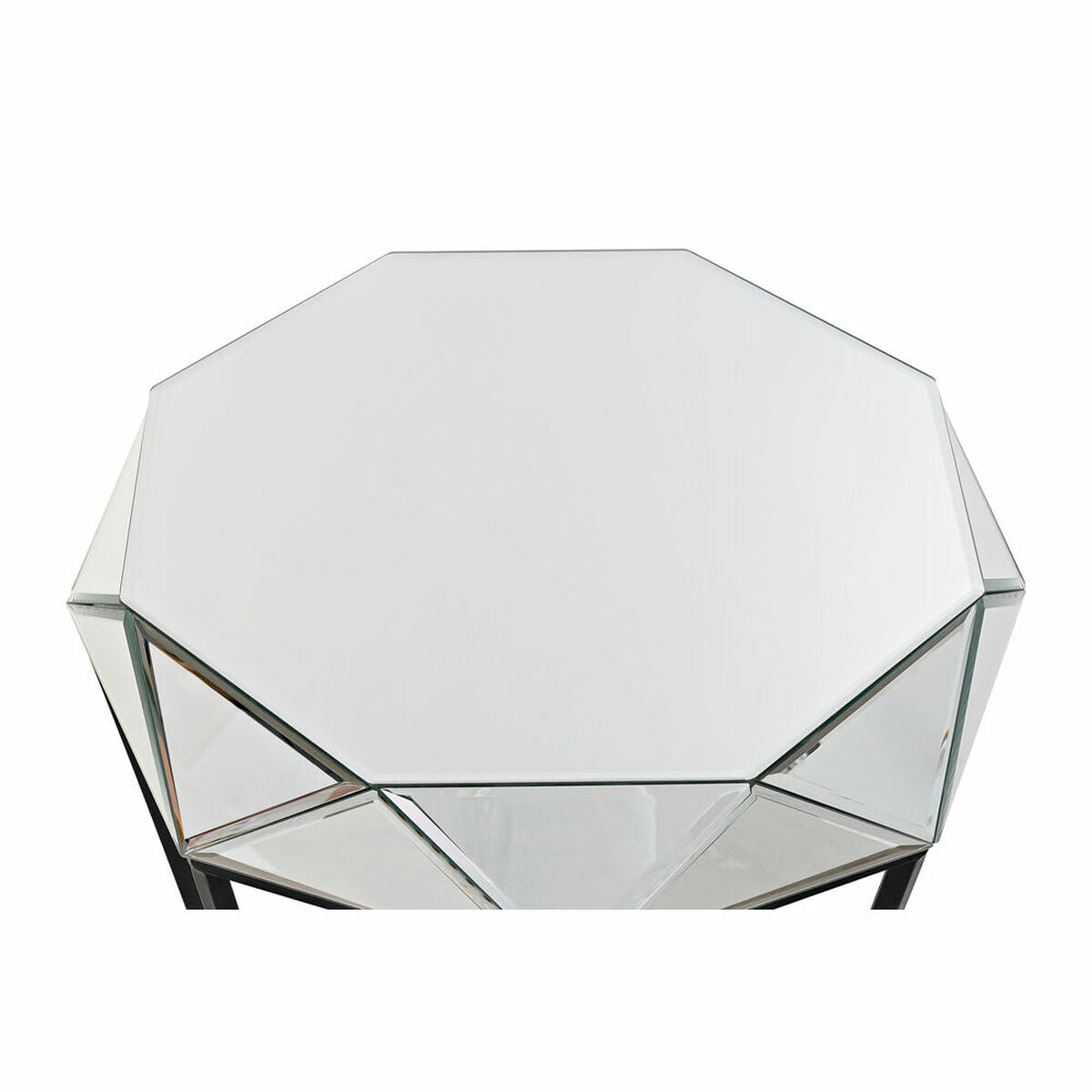 Side table DKD Home Decor Black Metal Mirror 50 x 50 x 55 cm