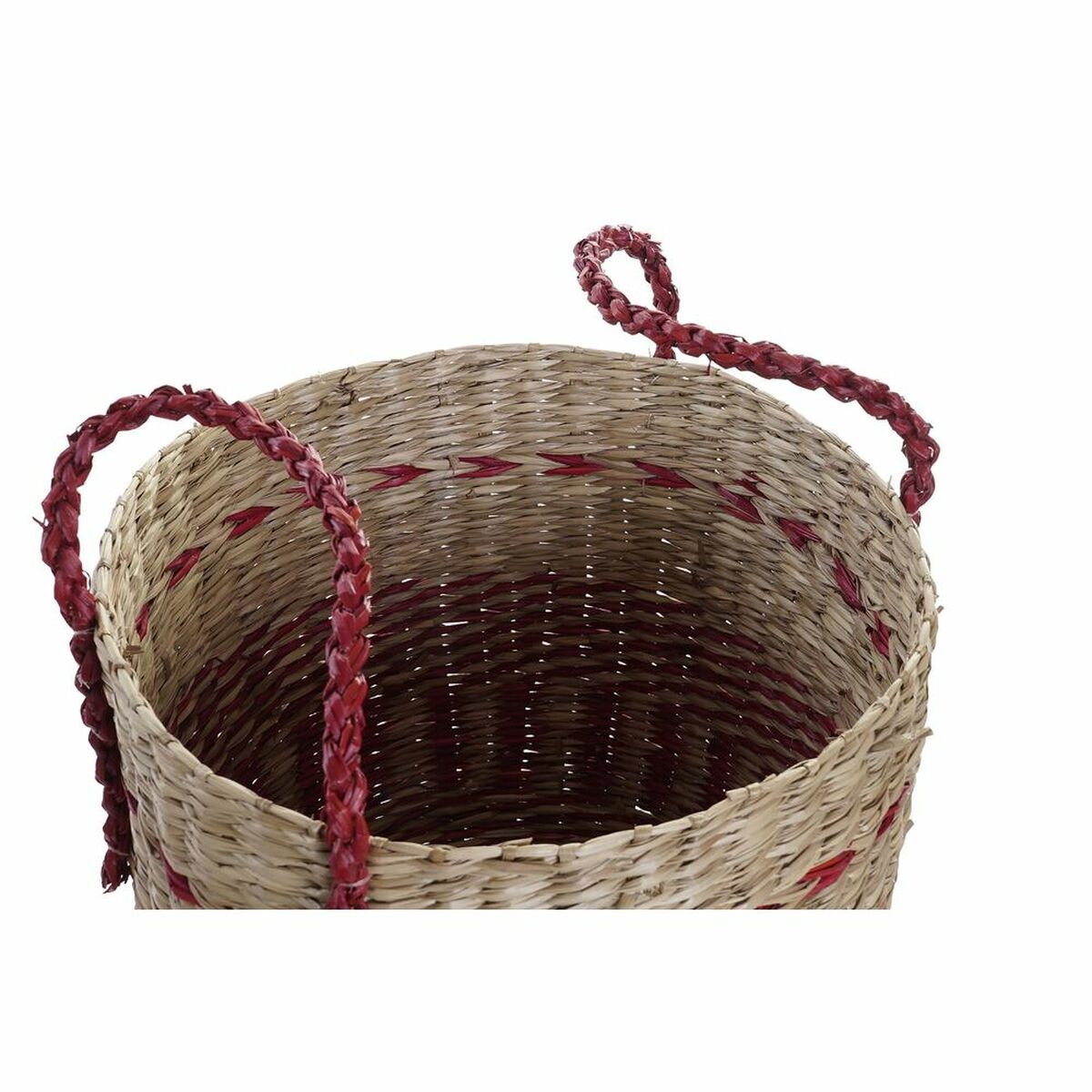 Basket set DKD Home Decor Natural Red Seagrass (2 pcs) (34 x 34 x 40 cm)