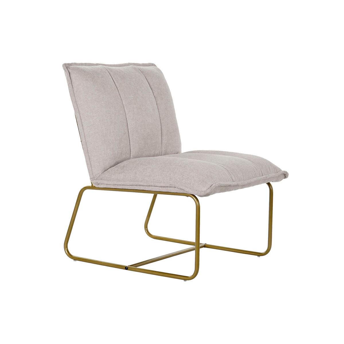 Armchair DKD Home Decor Beige Golden Metal Polyester (66 x 71 x 77 cm)