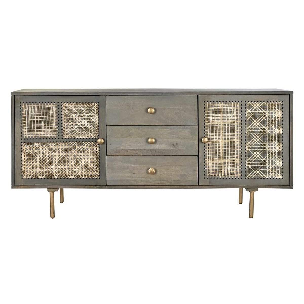 Sideboard DKD Home Decor Grey Natural Mango wood MDF Wood 160 x 40 x 75 cm