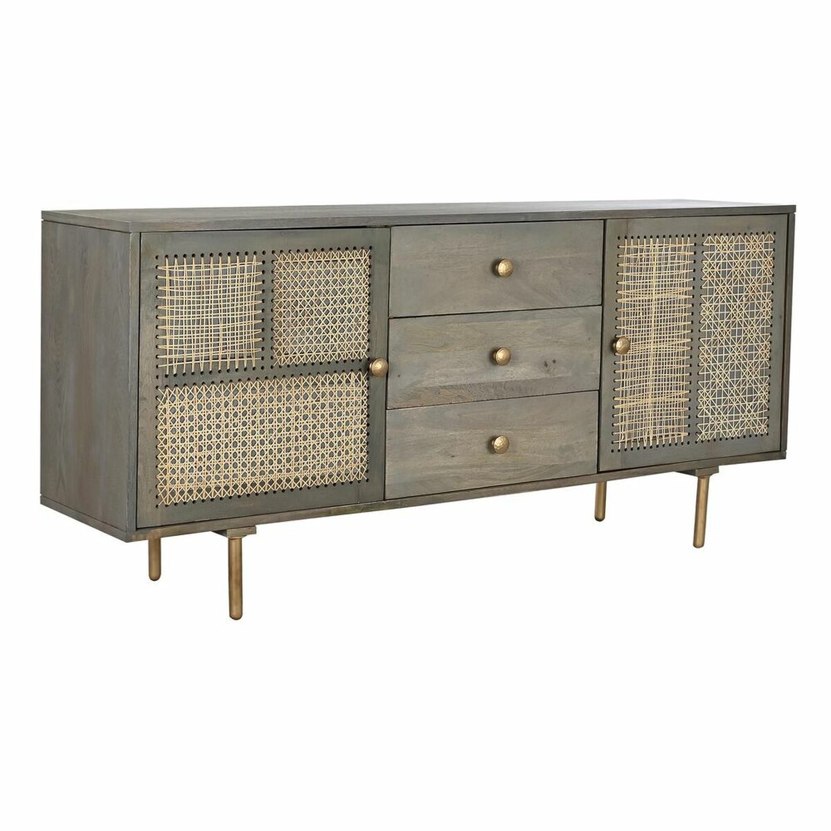 Sideboard DKD Home Decor Grey Natural Mango wood MDF Wood 160 x 40 x 75 cm