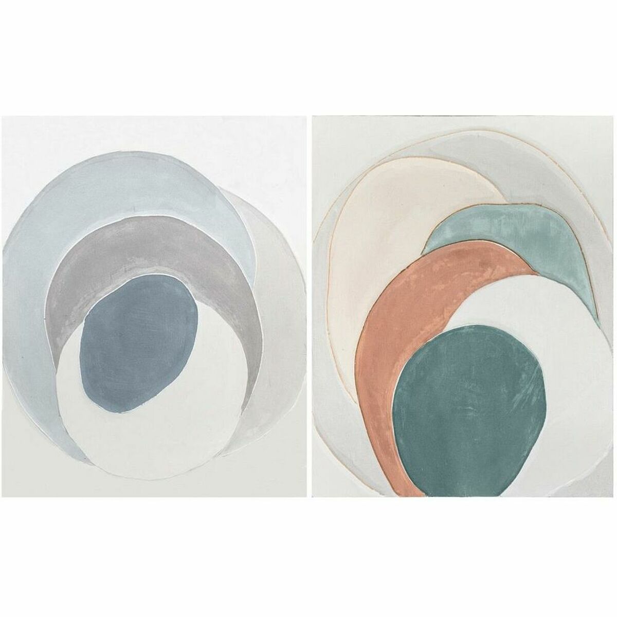 Painting DKD Home Decor Modern Circles 80 x 3,7 x 100 cm (2 Units)