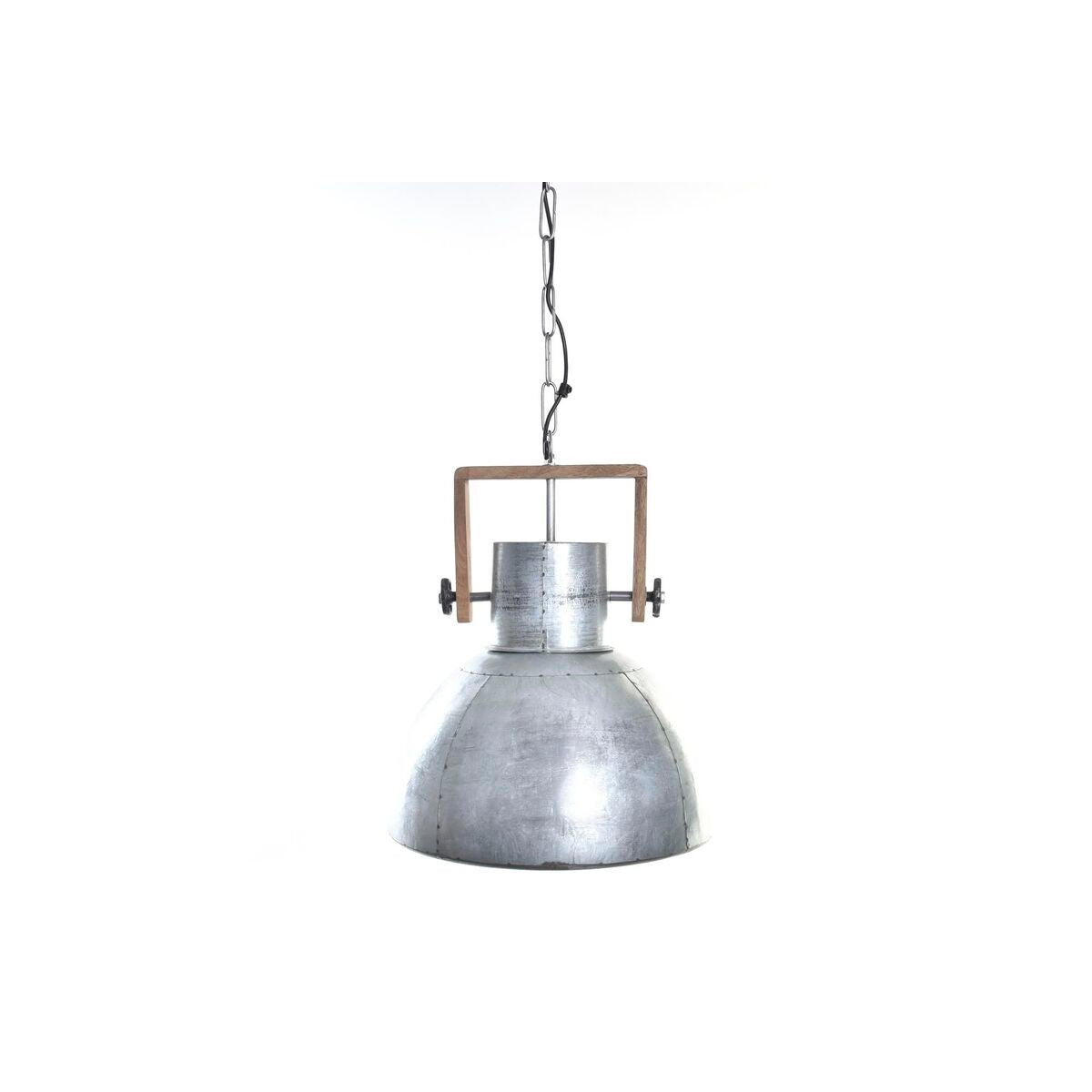 Ceiling Light DKD Home Decor Brown Silver Metal Mango wood 50 W 40 x 40 x 50 cm