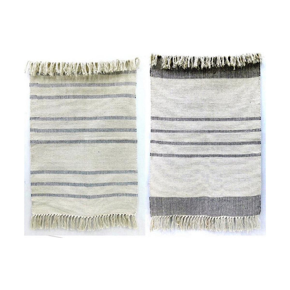 Carpet DKD Home Decor 200 x 290 x 0,75 cm Grey Polyester White Fringe Boho (2 Units)