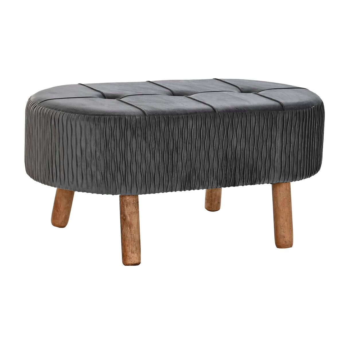 Bench DKD Home Decor Grey Natural Dark grey Wood 80 x 46 x 38 cm