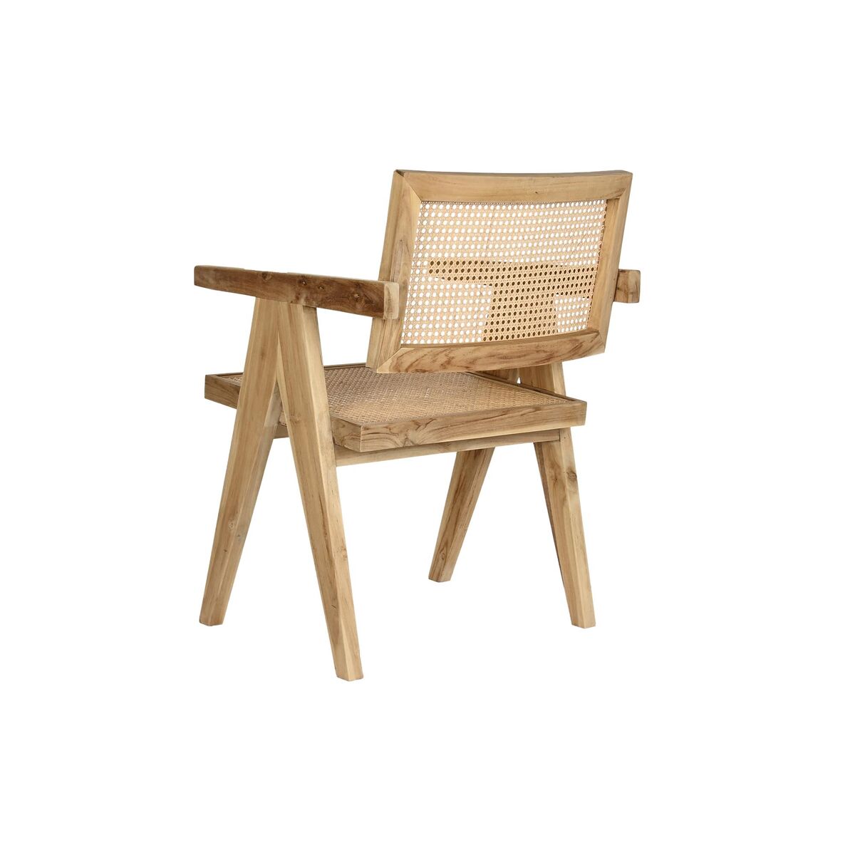 Dining Chair DKD Home Decor Natural Teak Rattan (58 x 56 x 82 cm)