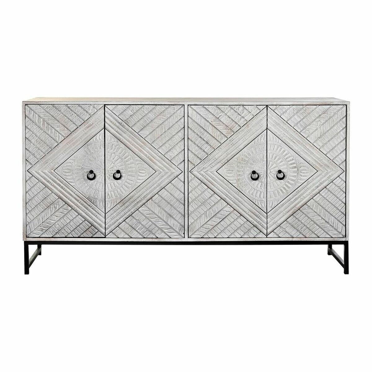 Sideboard DKD Home Decor White Metal Mango wood 155 x 40 x 85 cm