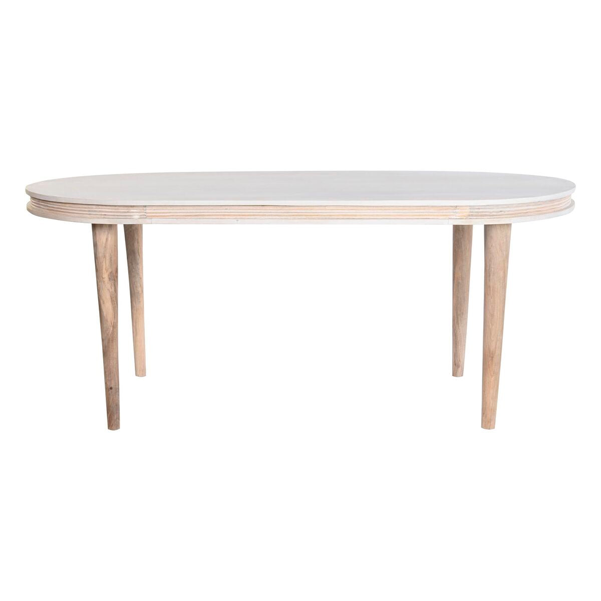 Dining Table DKD Home Decor White Golden Brass Mango wood 180 x 90 x 76 cm