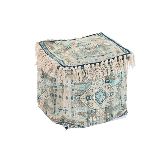 Pouffe DKD Home Decor Casablanca Blue Fringe 40 x 40 x 40 cm