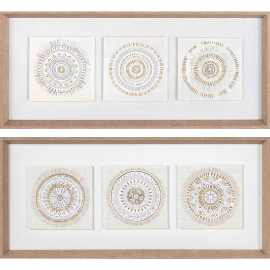 Painting DKD Home Decor 61 x 3,8 x 26 cm 63,5 x 4 x 28,6 cm Circles Scandinavian (2 Units)