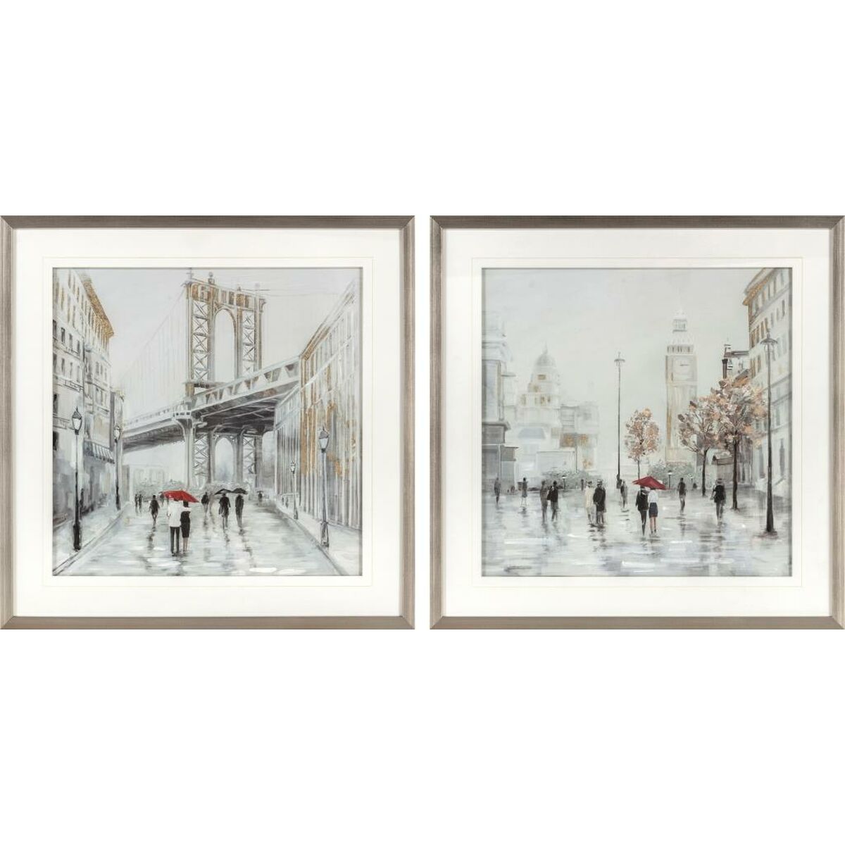 Painting DKD Home Decor City (63 x 3 x 63 cm) (60 x 3 x 60 cm) (2 Units)