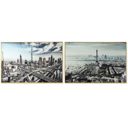 Painting DKD Home Decor City 120 x 4 x 80 cm Loft (2 Units)