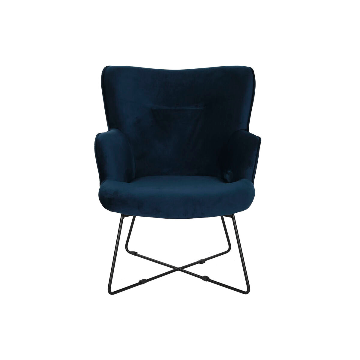 Armchair DKD Home Decor Blue Black Metal 68 x 76 x 90 cm