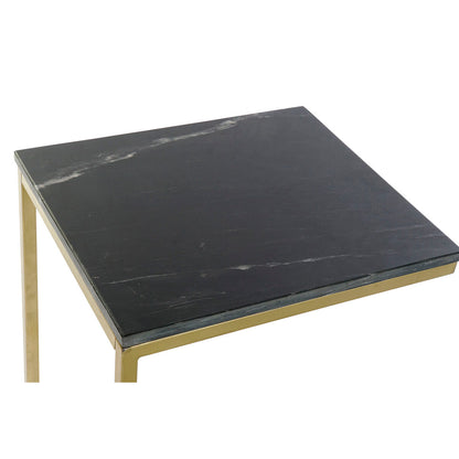 Side table DKD Home Decor 40 x 46 x 65 cm Black Golden Marble Iron