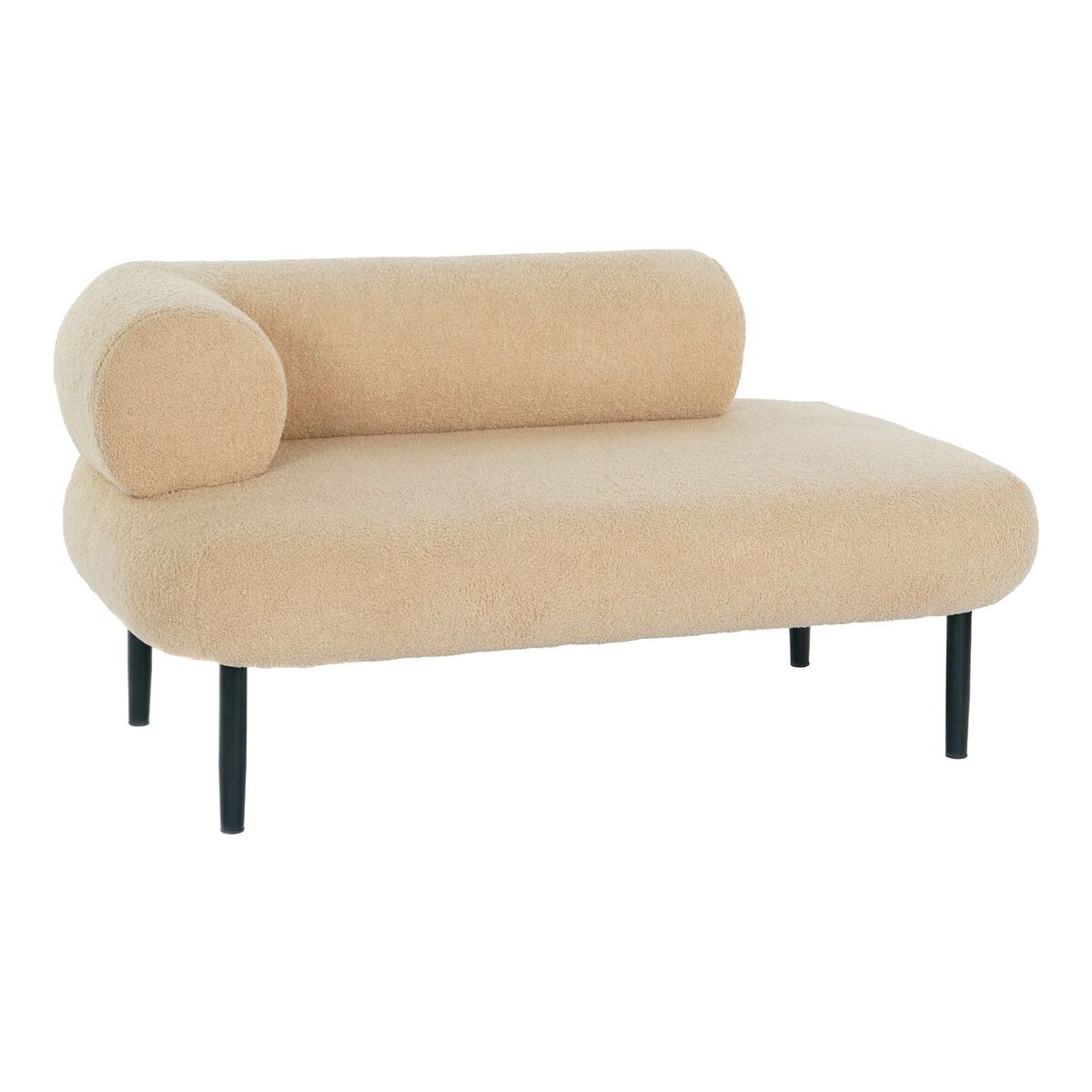 Sofa DKD Home Decor Black Beige Metal Scandi 127,5 x 73,5 x 64 cm