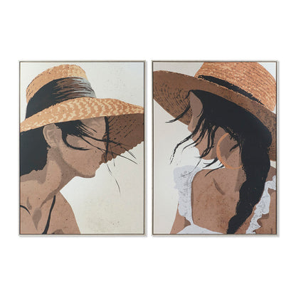 Painting DKD Home Decor 104 x 4,5 x 143,5 cm Hat Modern (2 Units) DKD Home Decor