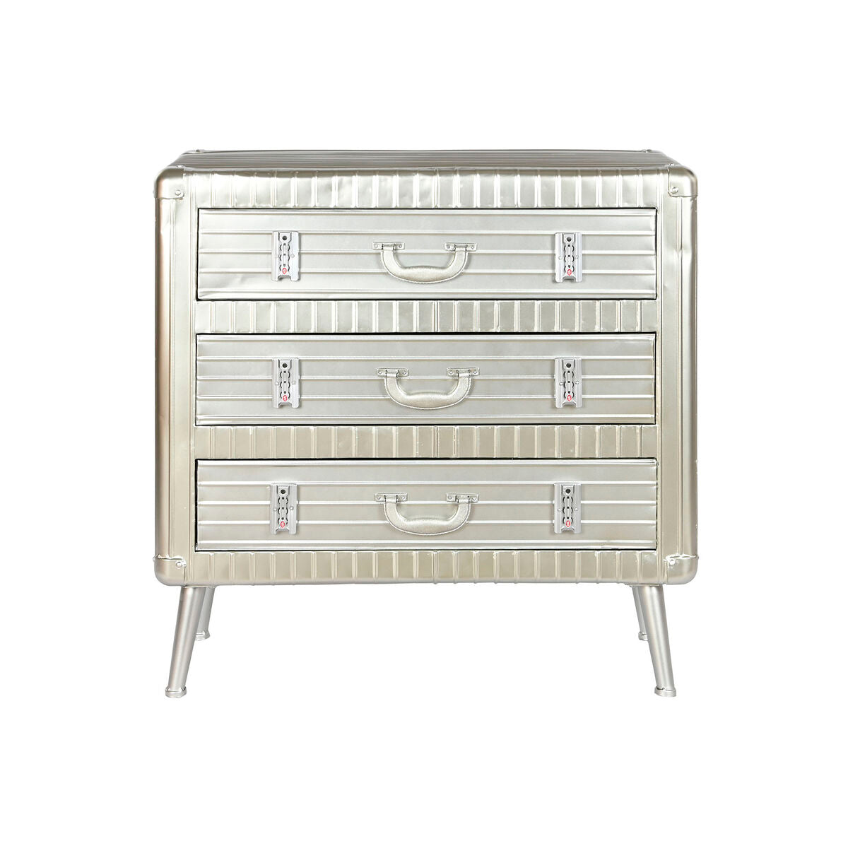 Chest of drawers Home ESPRIT Silver Metal MDF Wood Vintage 80 x 39 x 82 cm