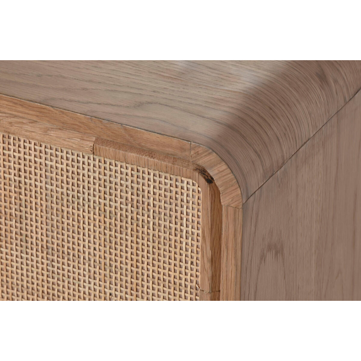 TV furniture Home ESPRIT Natural Rattan Oak 157 x 40 x 46 cm