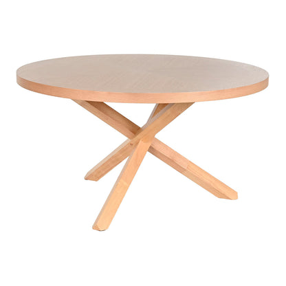 Dining Table Home ESPRIT Natural Wood Natural rubber 137 x 137 x 75 cm