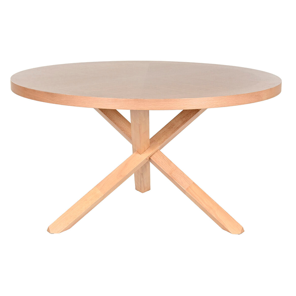 Dining Table Home ESPRIT Natural Wood Natural rubber 137 x 137 x 75 cm