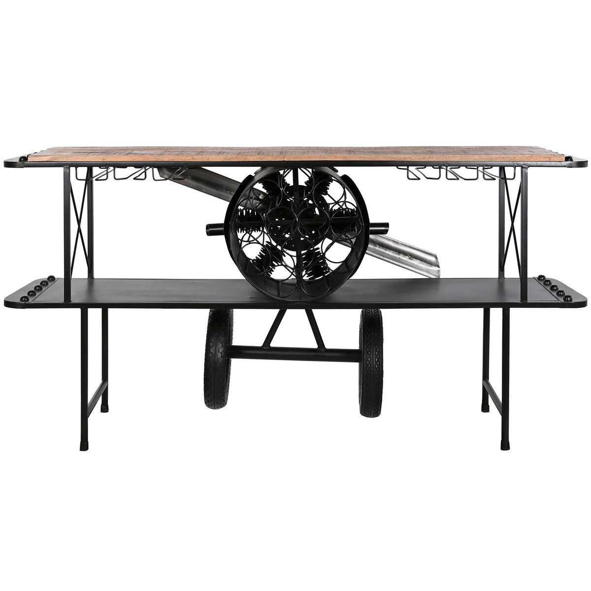 Console Home ESPRIT Brown Black Wood Metal 191 x 58 x 96 cm