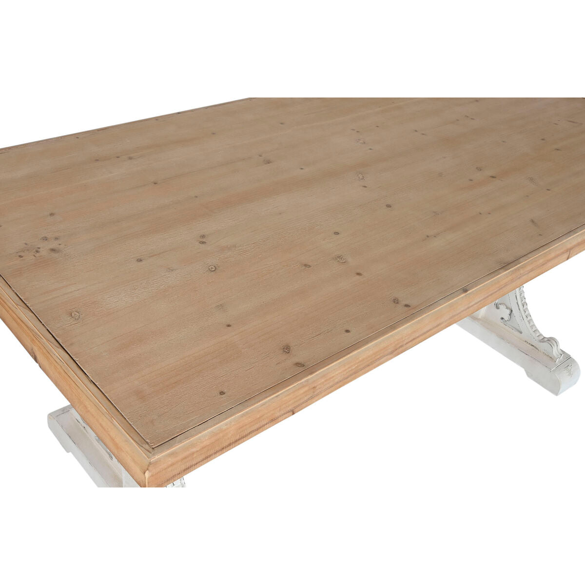 Dining Table Home ESPRIT White Natural Fir MDF Wood 180 x 90 x 76 cm