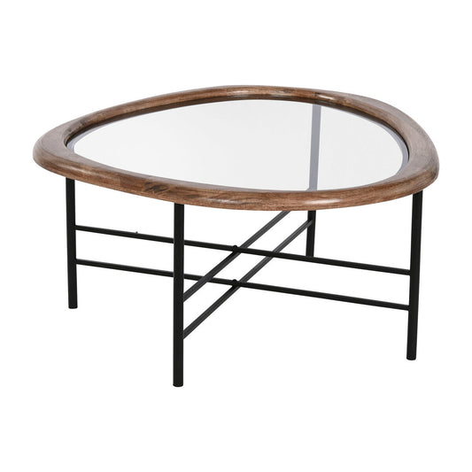 Centre Table Home ESPRIT Brown Black Natural Crystal Fir wood 76 x 81 x 38 cm