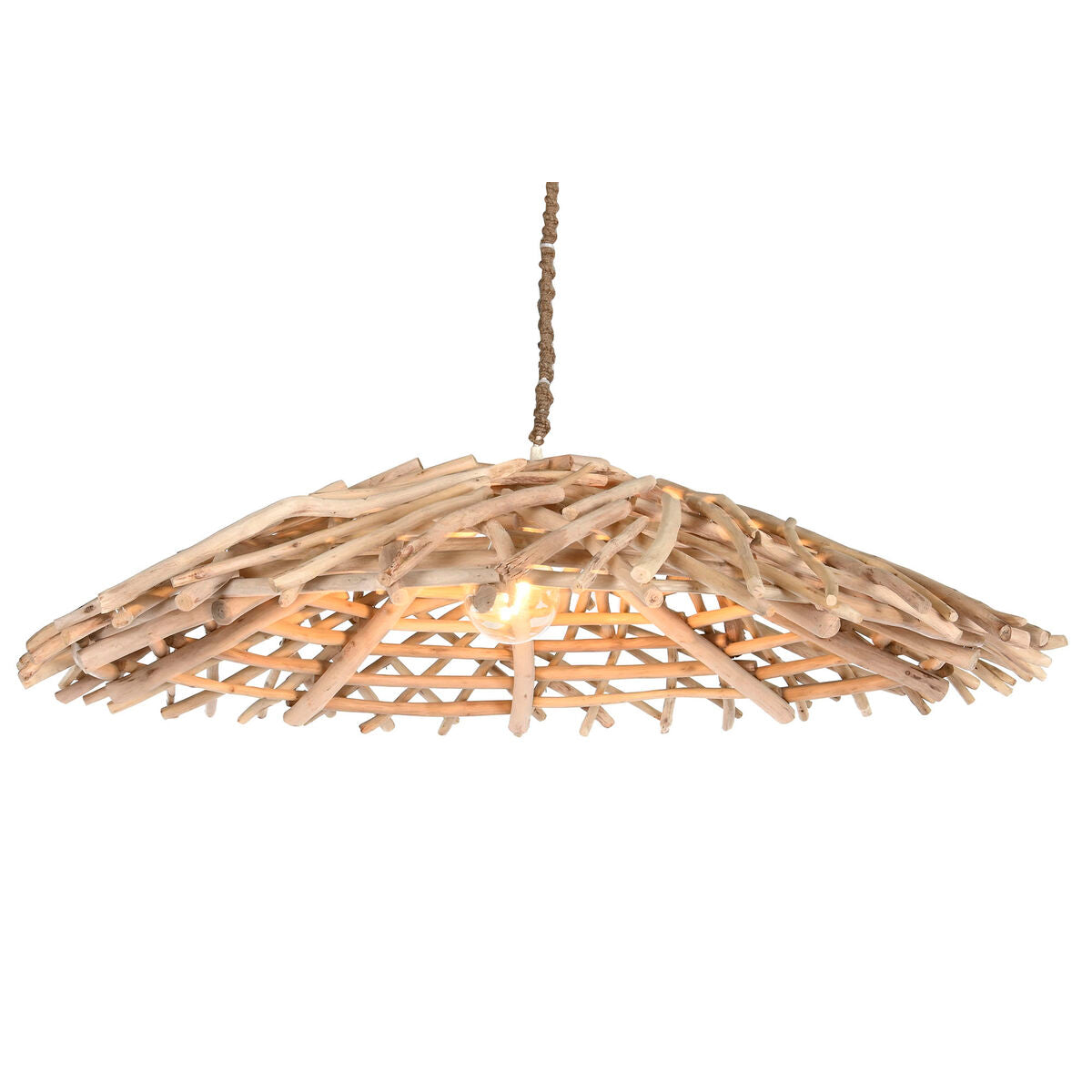 Ceiling Light Home ESPRIT Natural Wood Eucalyptus wood 50 W 100 x 100 x 18 cm