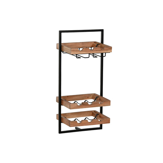 Bottle rack Home ESPRIT Black Natural 35 x 25 x 75 cm Home ESPRIT