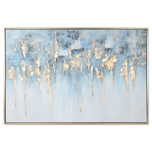 Painting Home ESPRIT Blue White Abstract Modern 187 x 3,8 x 126 cm