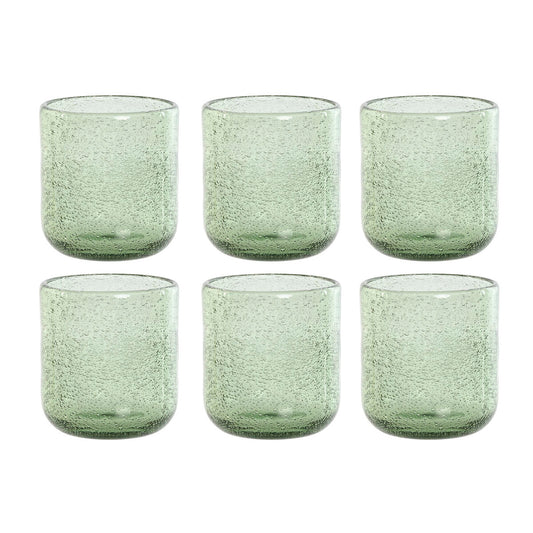 Set of glasses Home ESPRIT Green Crystal 320 ml (6 Units) Home ESPRIT