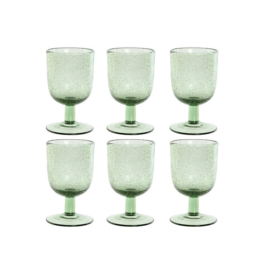 Set of cups Home ESPRIT Green Crystal 300 ml 8 x 8 x 14 cm (6 Units) Home ESPRIT