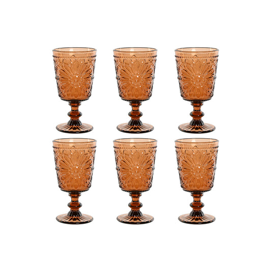 Set of cups Home ESPRIT Crystal 8,5 x 8,5 x 16,3 cm (6 Units) Home ESPRIT