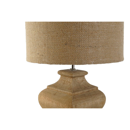 Desk lamp Home ESPRIT Natural Jute Wood 50 W 220 V 36 x 36 x 58 cm