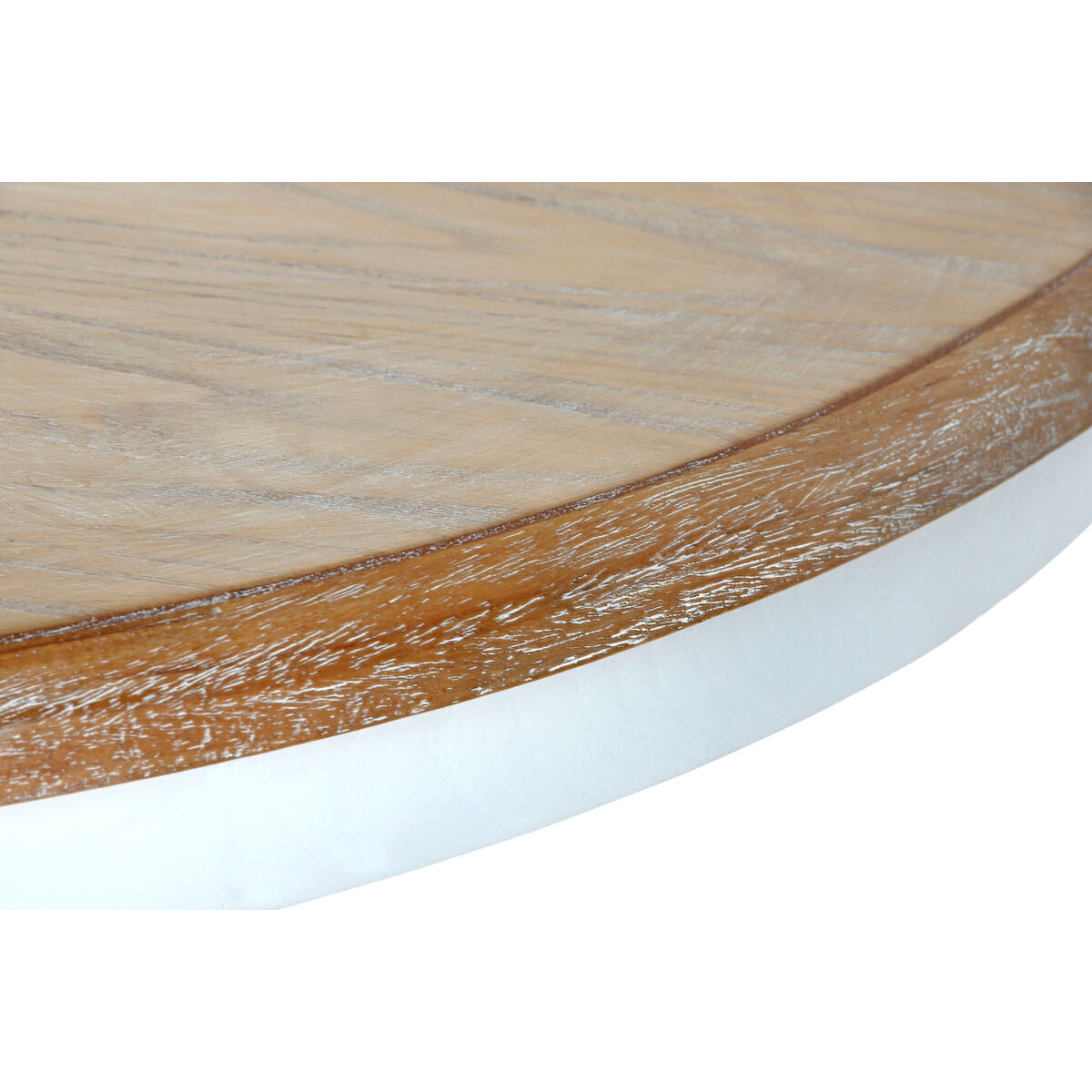 Dining Table Home ESPRIT White Natural Elm wood 120 x 120 x 76 cm