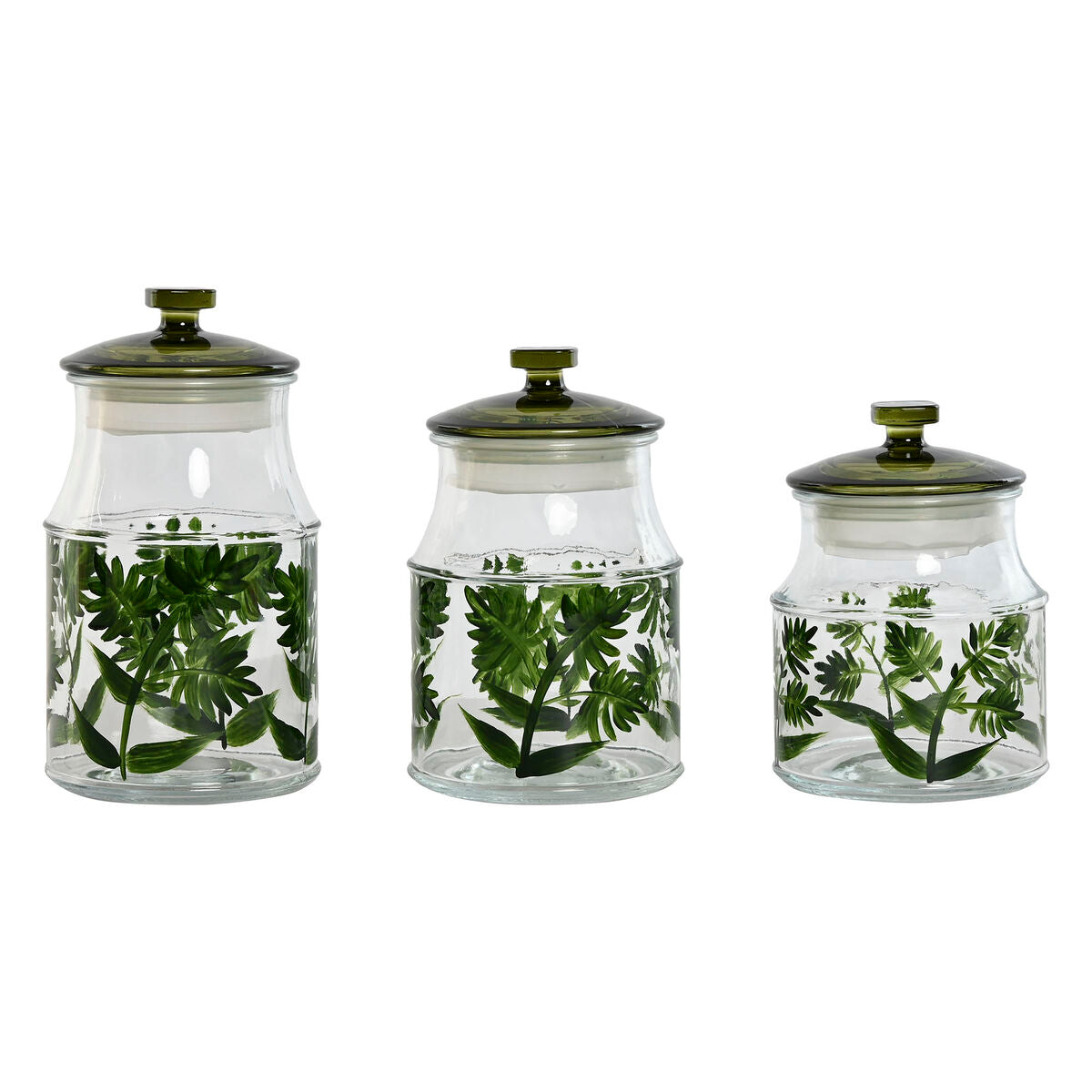 3 Tubs Home ESPRIT Green Crystal 1,2 L 3 Pieces - byKim