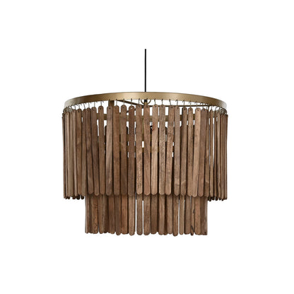 Ceiling Light Home ESPRIT Brown Golden Wood Metal Mango wood 50 W 60 x 60 x 48 cm