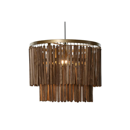 Ceiling Light Home ESPRIT Brown Golden Wood Metal Mango wood 50 W 60 x 60 x 48 cm