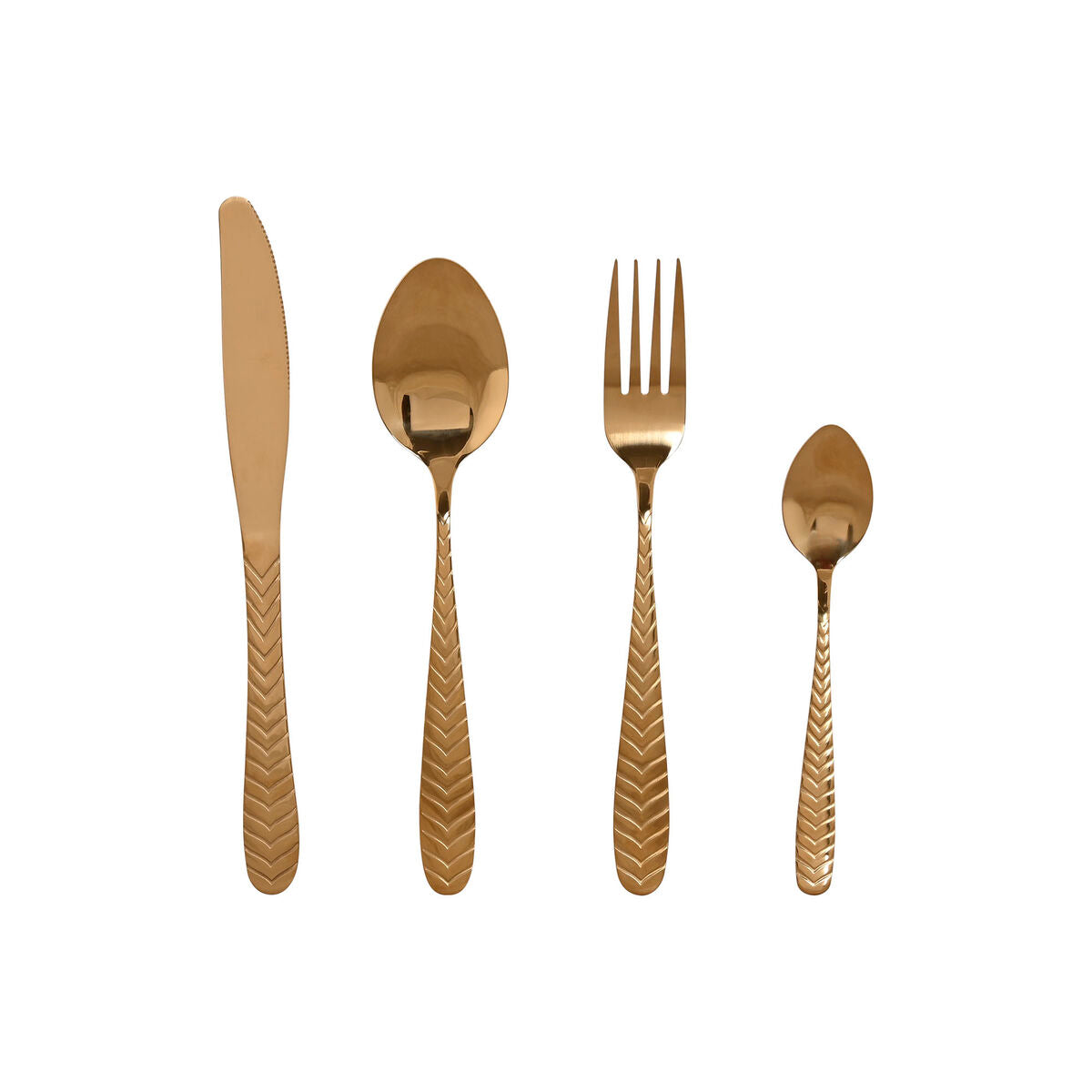 Cutlery Home ESPRIT Golden Stainless steel 2 x 0,4 x 22,5 cm 16 Pieces