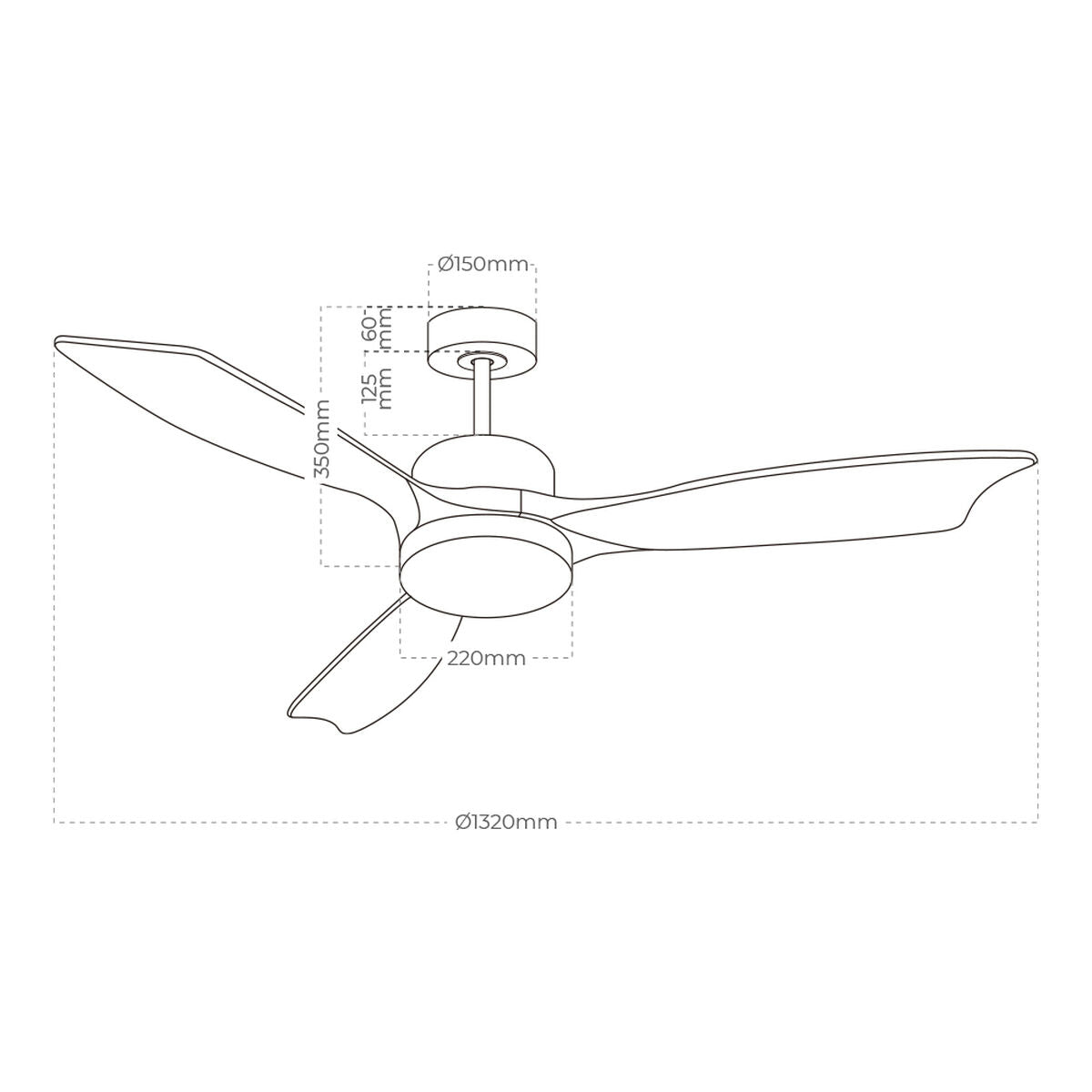 Ceiling Fan with Light EDM 33821 Báltico 20 W 2190 Lm